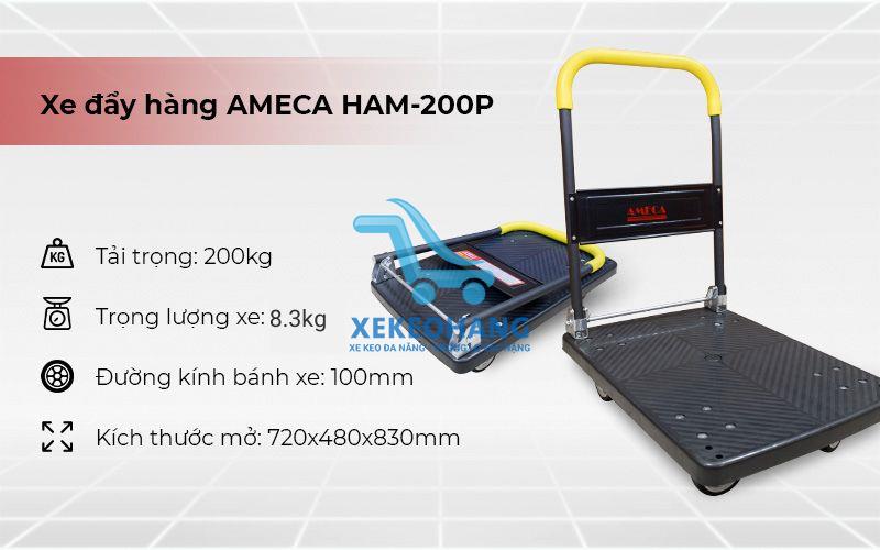 Xe đẩy sàn nhựa 4 bánh AMECA HAM-200P Xe đẩy sàn nhựa 4 bánh AMECA HAM-200P