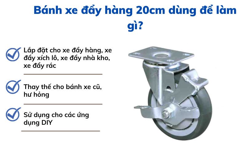 bánh xe đẩy hàng 20cm