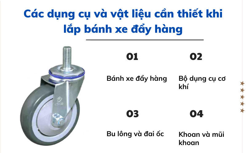 cách lắp bánh xe đẩy