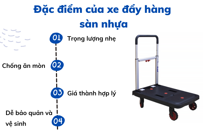 xe đẩy hàng sàn nhựa hay sàn thép