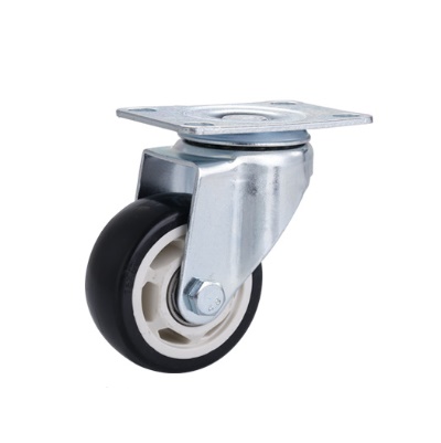 Bánh xe PVC thông hoa đen D75 dẫn hướng