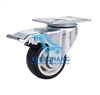 Bánh xe PVC thông hoa đen D75 xoay khóa