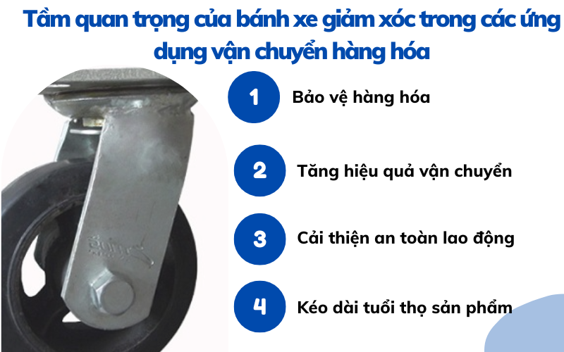 bánh xe đẩy giảm xóc